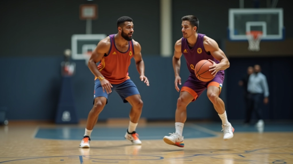 لاعب يدافع بشراسة ضد خصم يحاول اختراق الدفاع مع حركة سريعة
