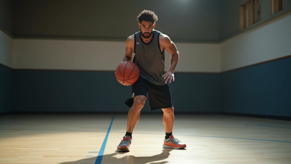 لاعب يقوم بتسلسل معقد من حركات المراوغة في ملعب احترافي